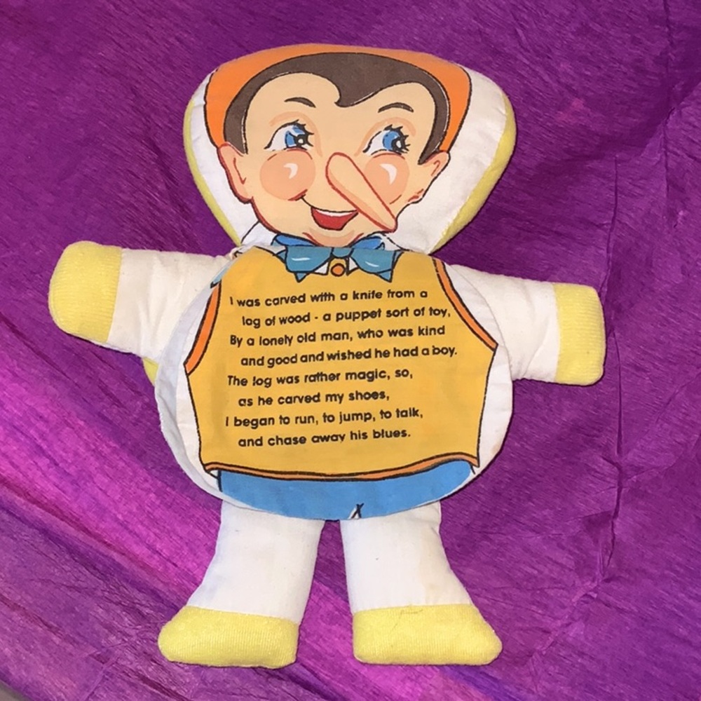 Vintage Pinocchio doll with story